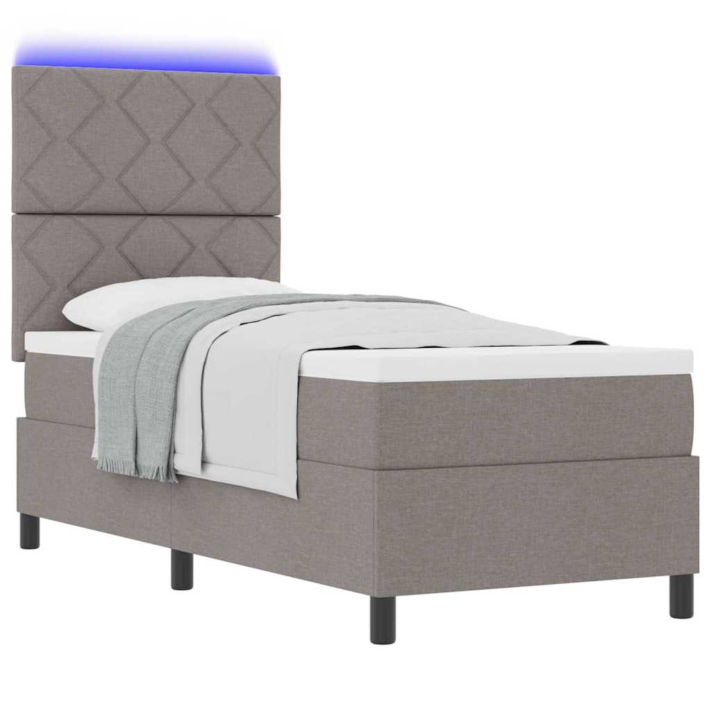 Boxspringbett mit Matratze mit Kopfteil Taupe 80 x 200 cm Stoff