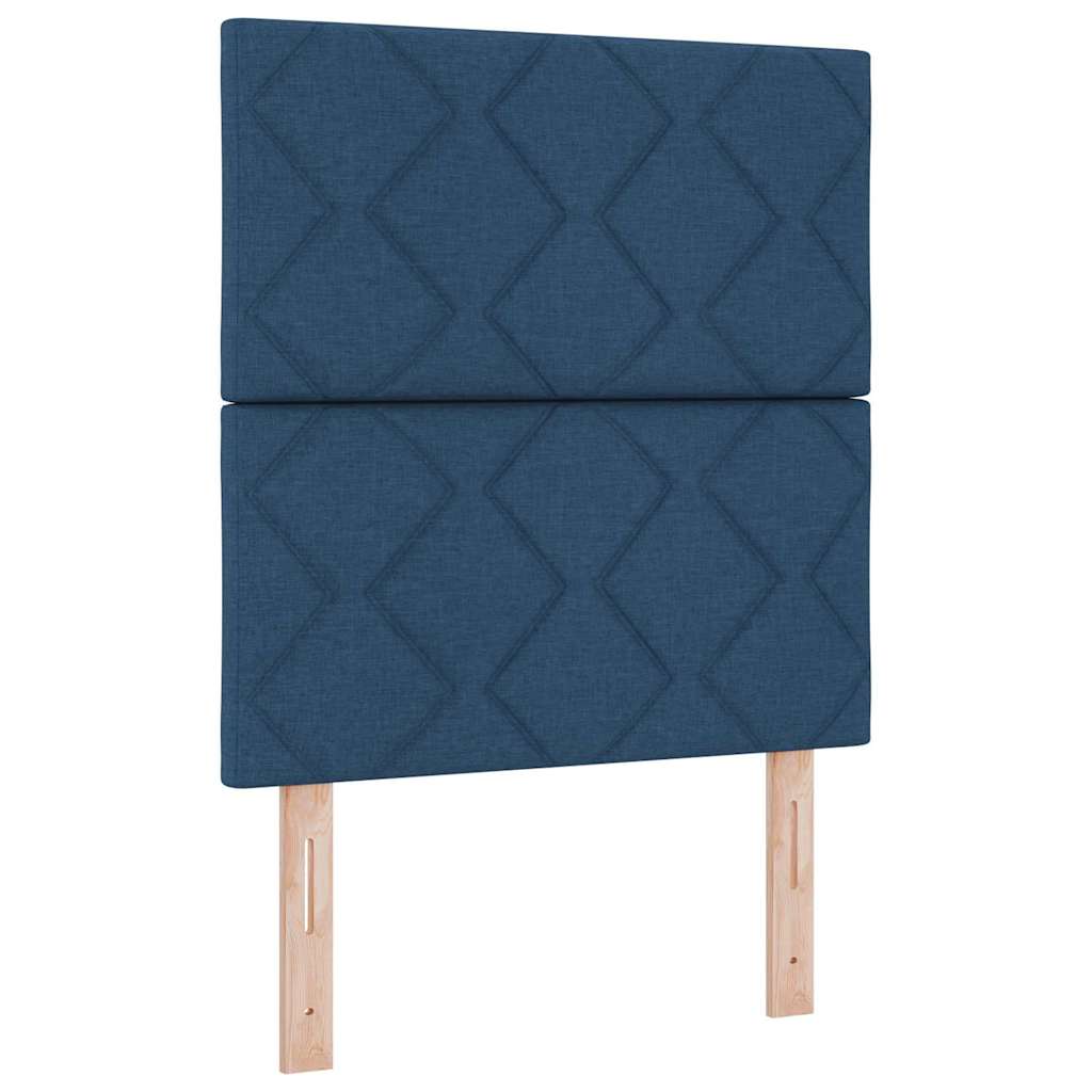 Boxspringbett mit Matratze mit Kopfteil Blau 80 x 200 cm Stoff