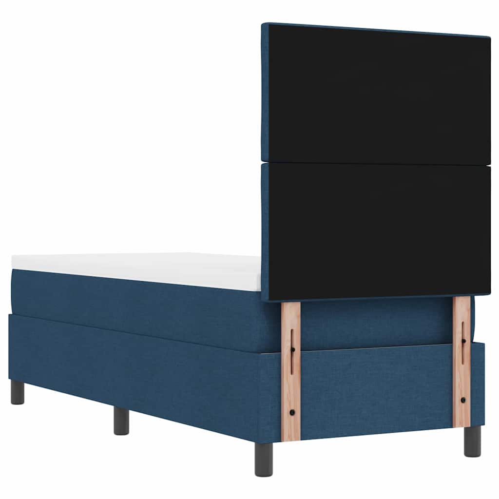 Boxspringbett mit Matratze mit Kopfteil Blau 80 x 200 cm Stoff