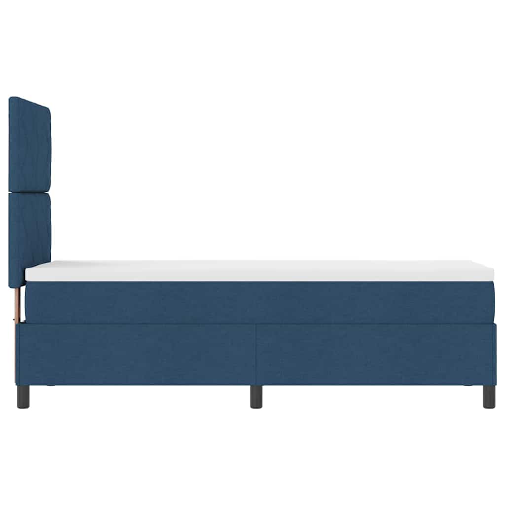 Boxspringbett mit Matratze mit Kopfteil Blau 80 x 200 cm Stoff