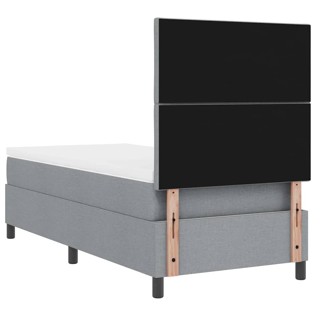 Boxspringbett mit Matratze Hellgrau 90 x 190 cm Stoff