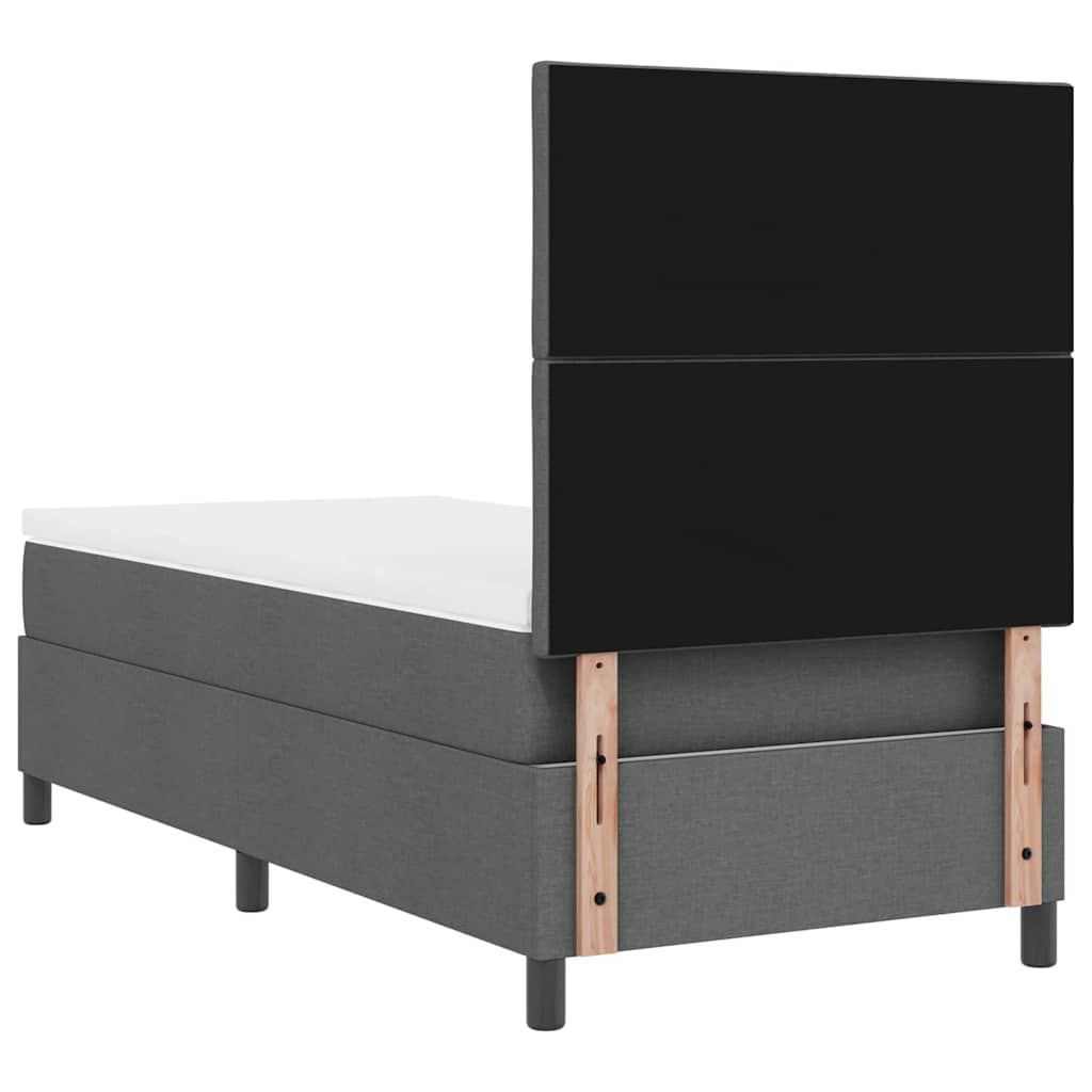 Boxspringbett mit Matratze Dunkelgrau 90 x 200 cm Stoff
