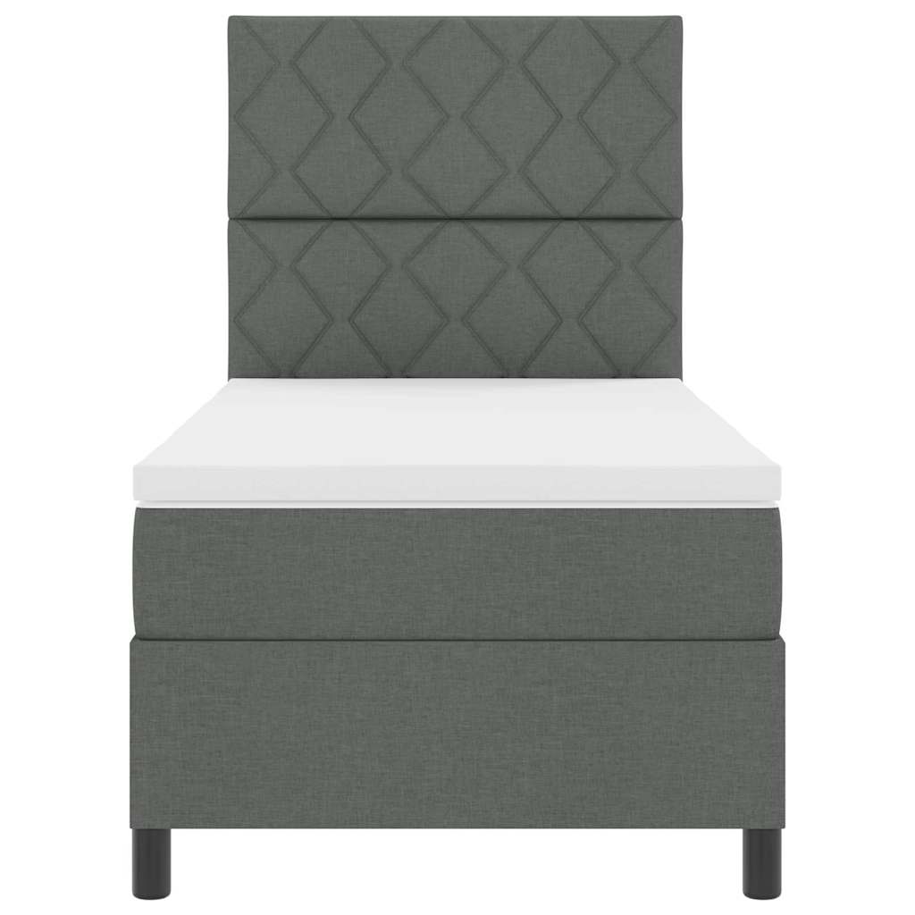 Boxspringbett mit Matratze Dunkelgrau 90 x 200 cm Stoff
