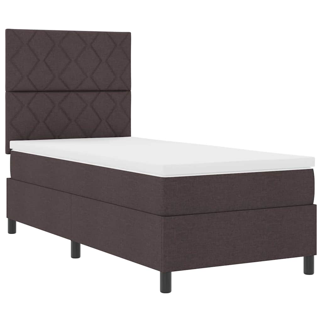 Boxspringbett mit Matratze Dunkelbraun 90 x 200 cm Stoff