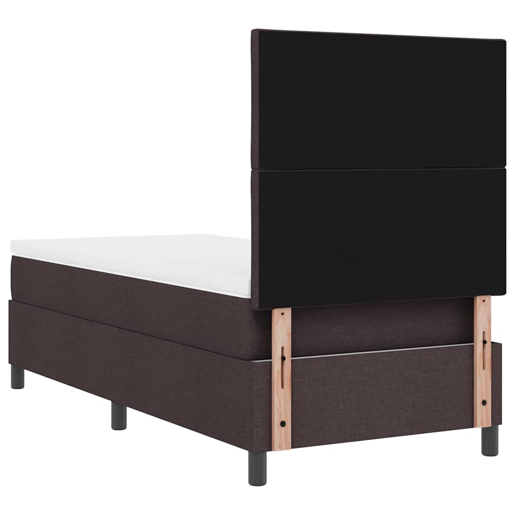 Boxspringbett mit Matratze Dunkelbraun 90 x 200 cm Stoff
