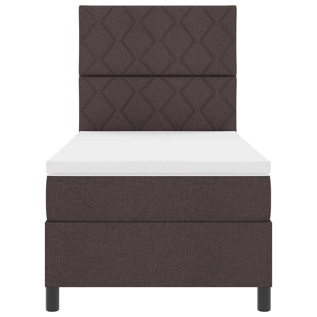Boxspringbett mit Matratze Dunkelbraun 90 x 200 cm Stoff