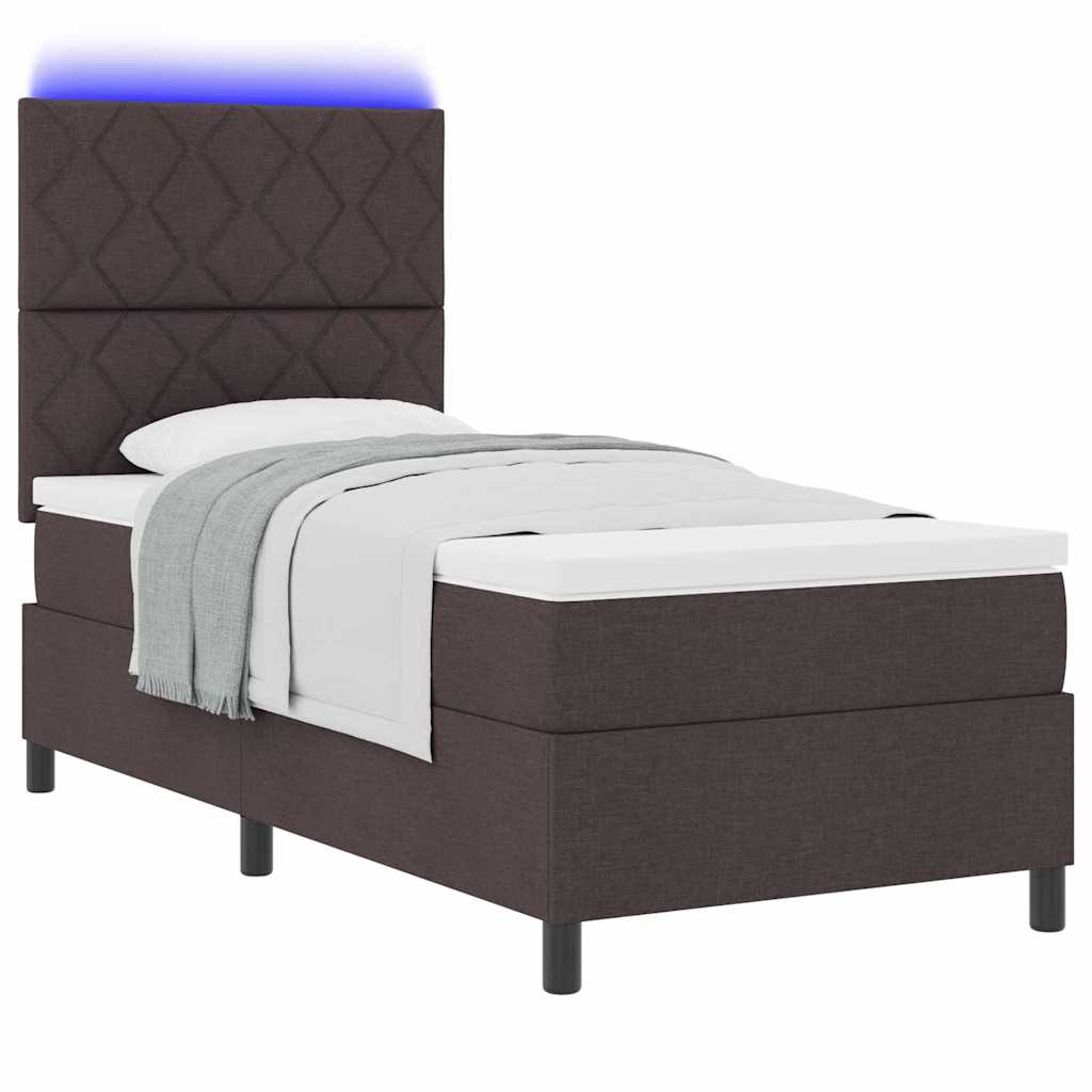 Boxspringbett mit Matratze Dunkelbraun 90 x 200 cm Stoff