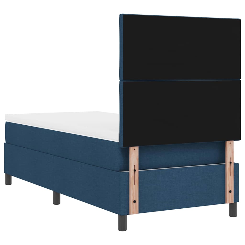 Boxspringbett mit Matratze mit Kopfteil Blau 90 x 200 cm Stoff