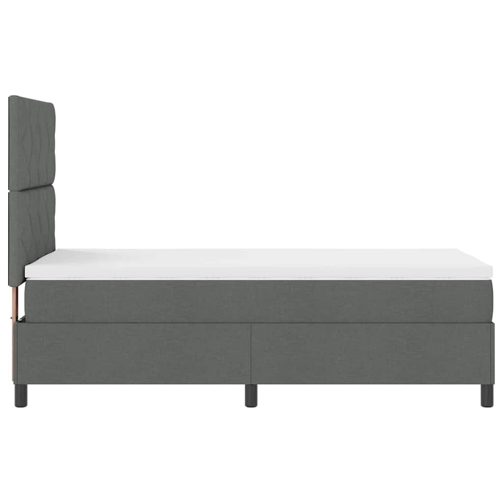 Boxspringbett mit Matratze Dunkelgrau 100 x 200 cm Stoff