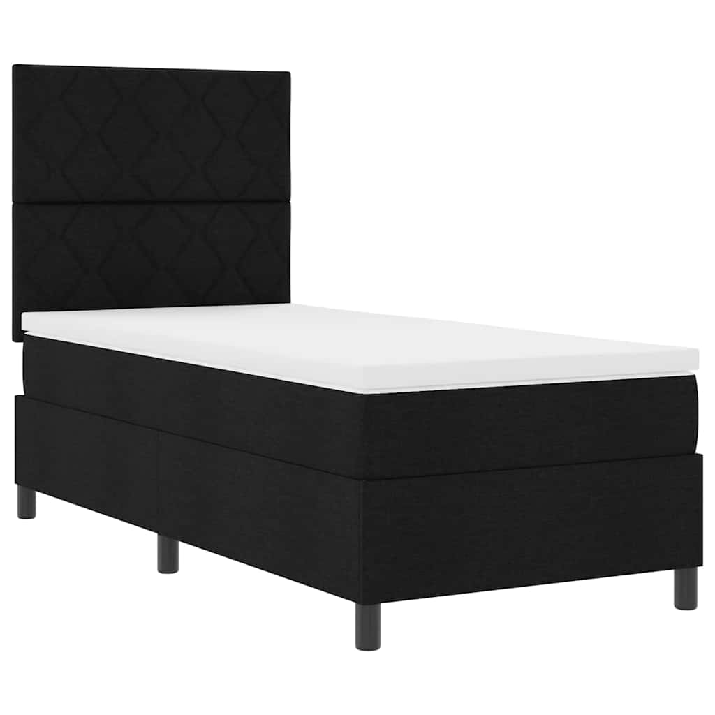 Boxspringbett mit Matratze Schwarz 100 x 200 cm Stoff
