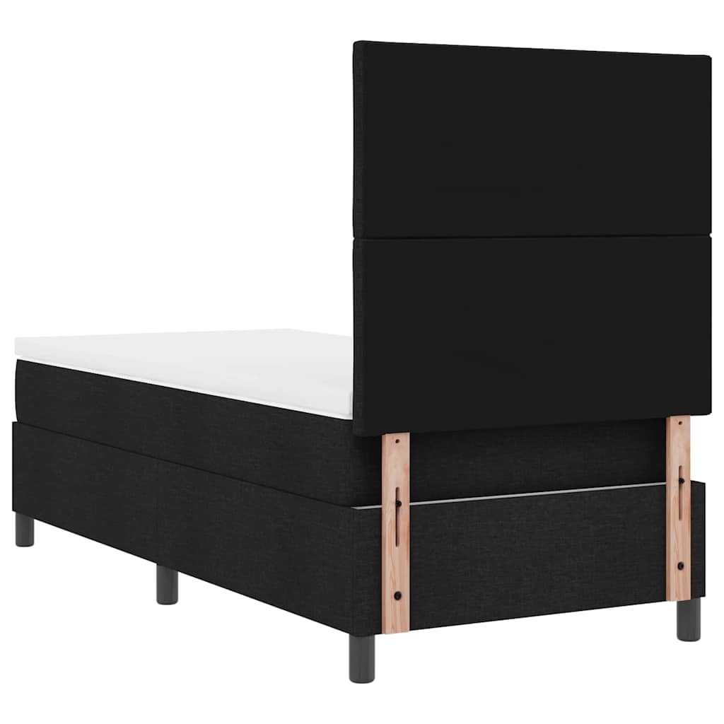 Boxspringbett mit Matratze Schwarz 100 x 200 cm Stoff