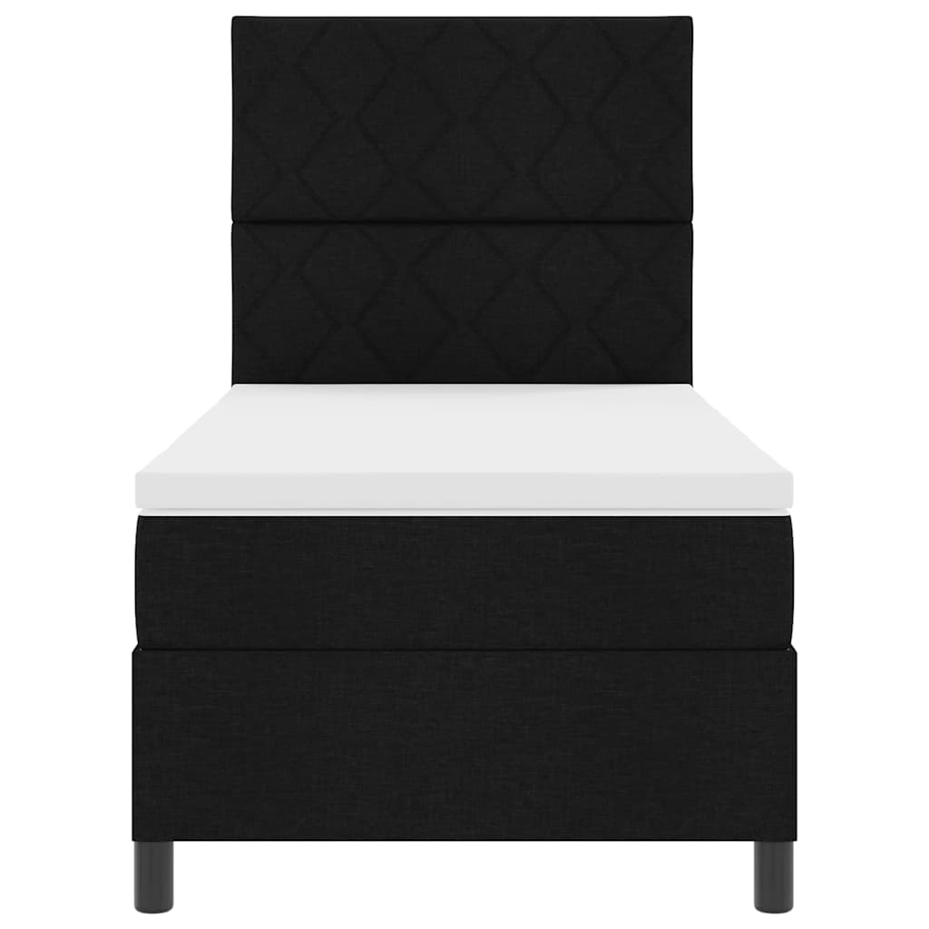 Boxspringbett mit Matratze Schwarz 100 x 200 cm Stoff
