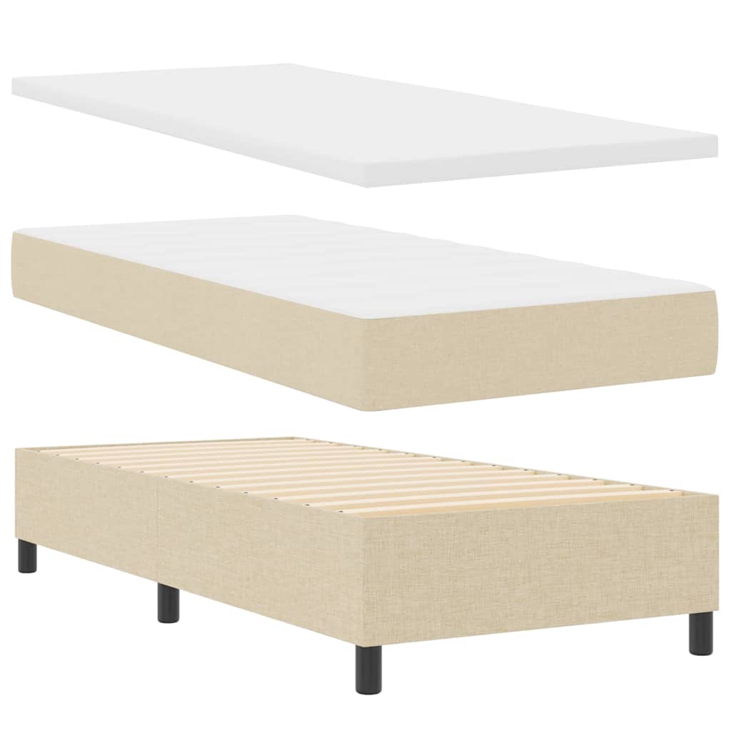 Boxspringbett mit Matratze Creme 100 x 200 cm Stoff