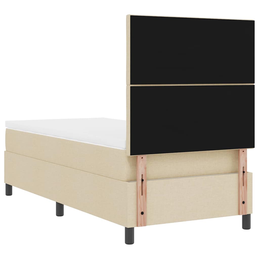Boxspringbett mit Matratze Creme 100 x 200 cm Stoff
