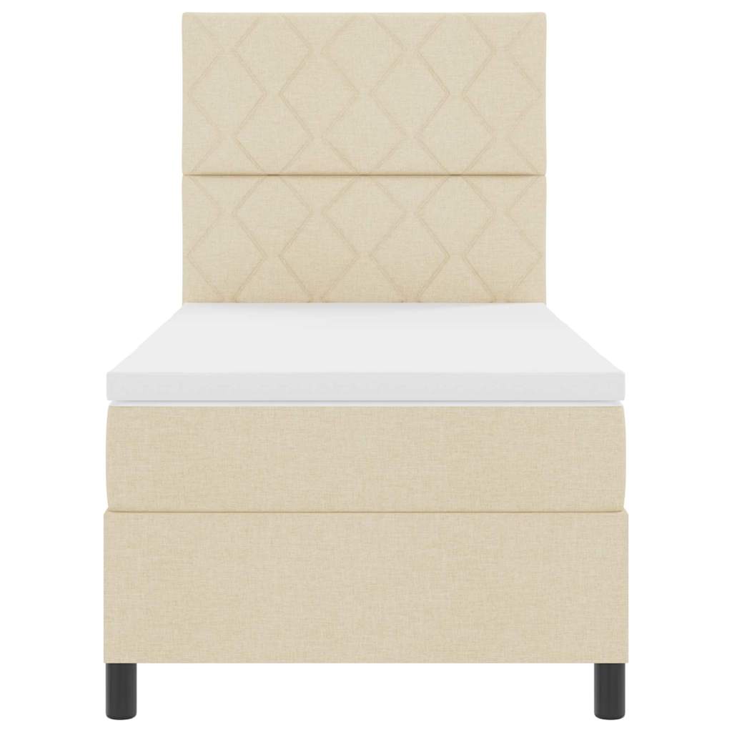 Boxspringbett mit Matratze Creme 100 x 200 cm Stoff