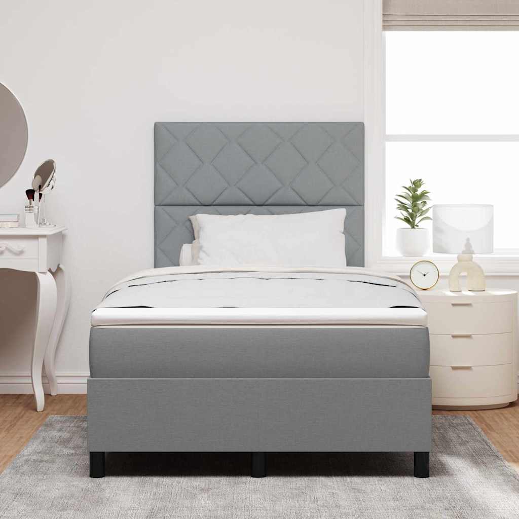 Boxspringbett mit Matratze Hellgrau 120 x 190 cm Stoff