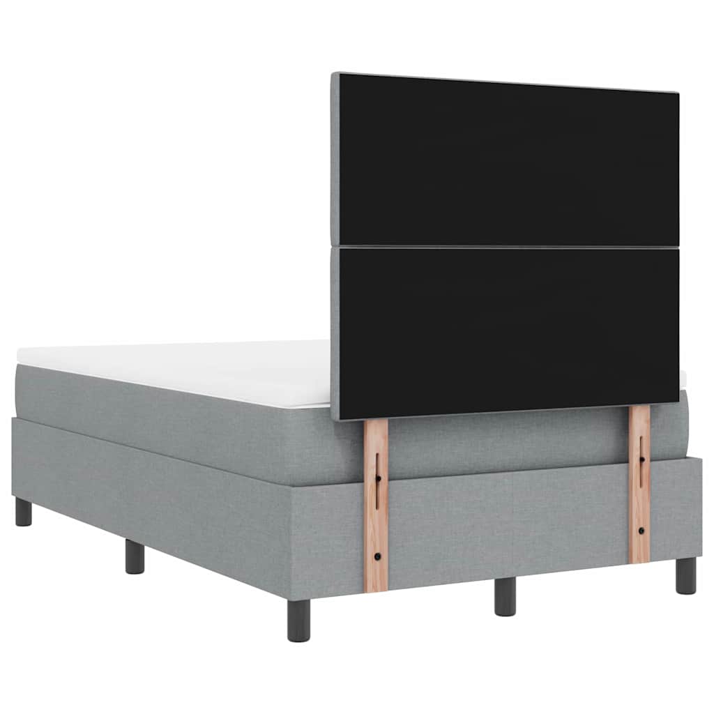 Boxspringbett mit Matratze Hellgrau 120 x 190 cm Stoff