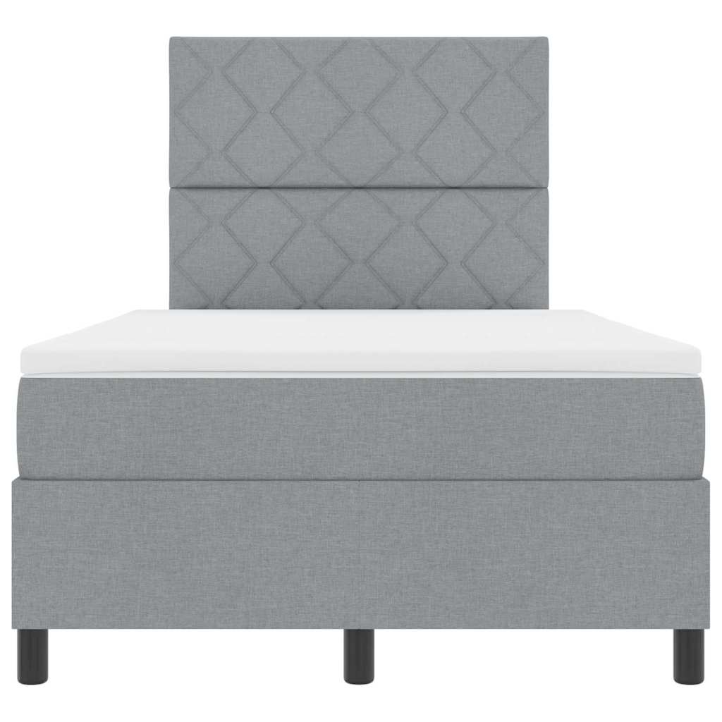 Boxspringbett mit Matratze Hellgrau 120 x 190 cm Stoff