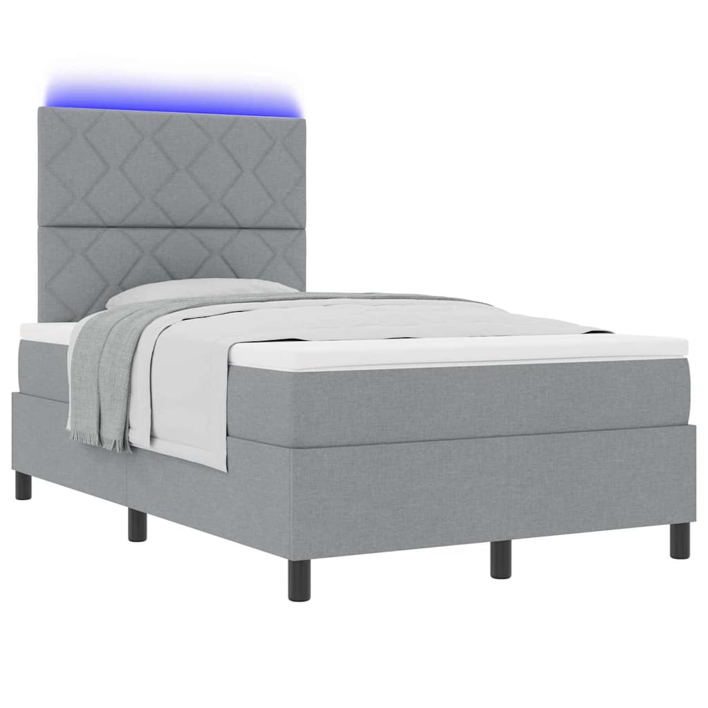 Boxspringbett mit Matratze Hellgrau 120 x 190 cm Stoff