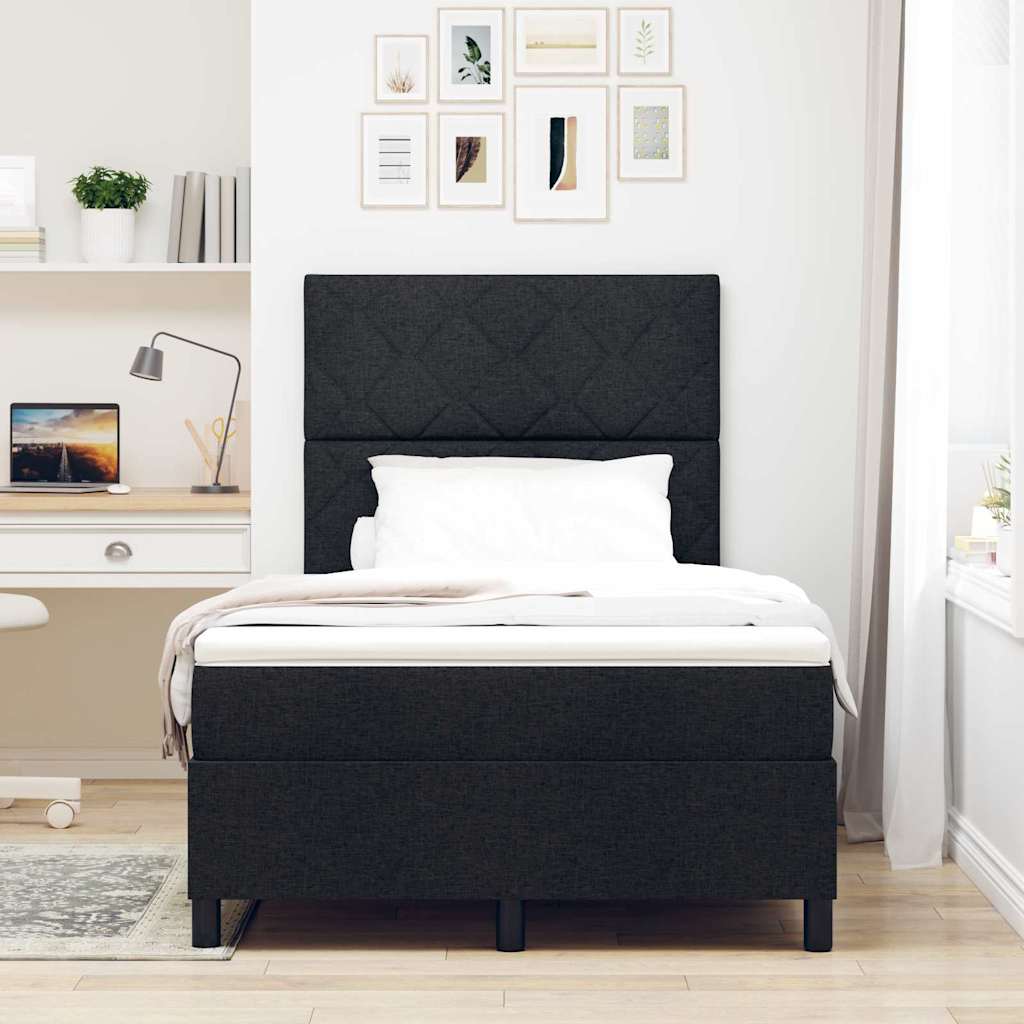 Boxspringbett mit Matratze Schwarz 120 x 190 cm Stoff