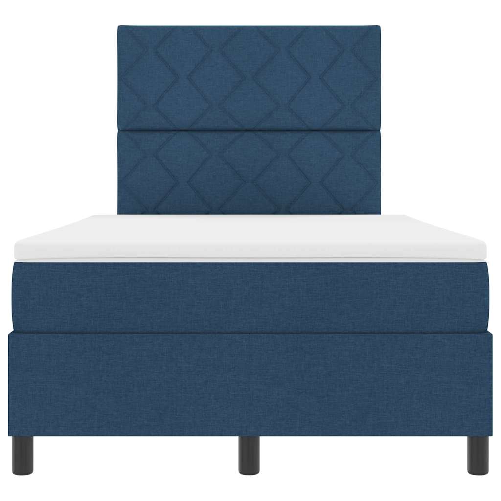 Boxspringbett mit Matratze mit Kopfteil Blau 120 x 190 cm Stoff