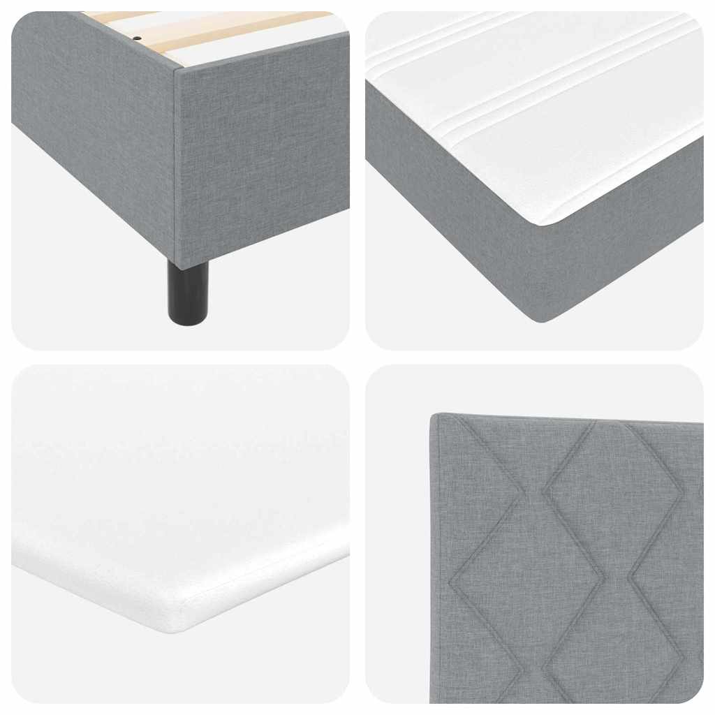 Boxspringbett mit Matratze Hellgrau 120 x 200 cm Stoff