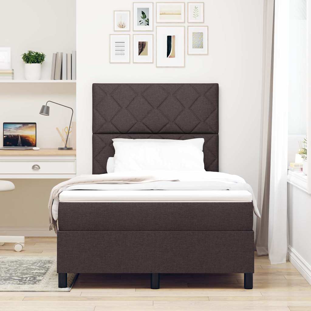 Boxspringbett mit Matratze Dunkelbraun 120 x 200 cm Stoff