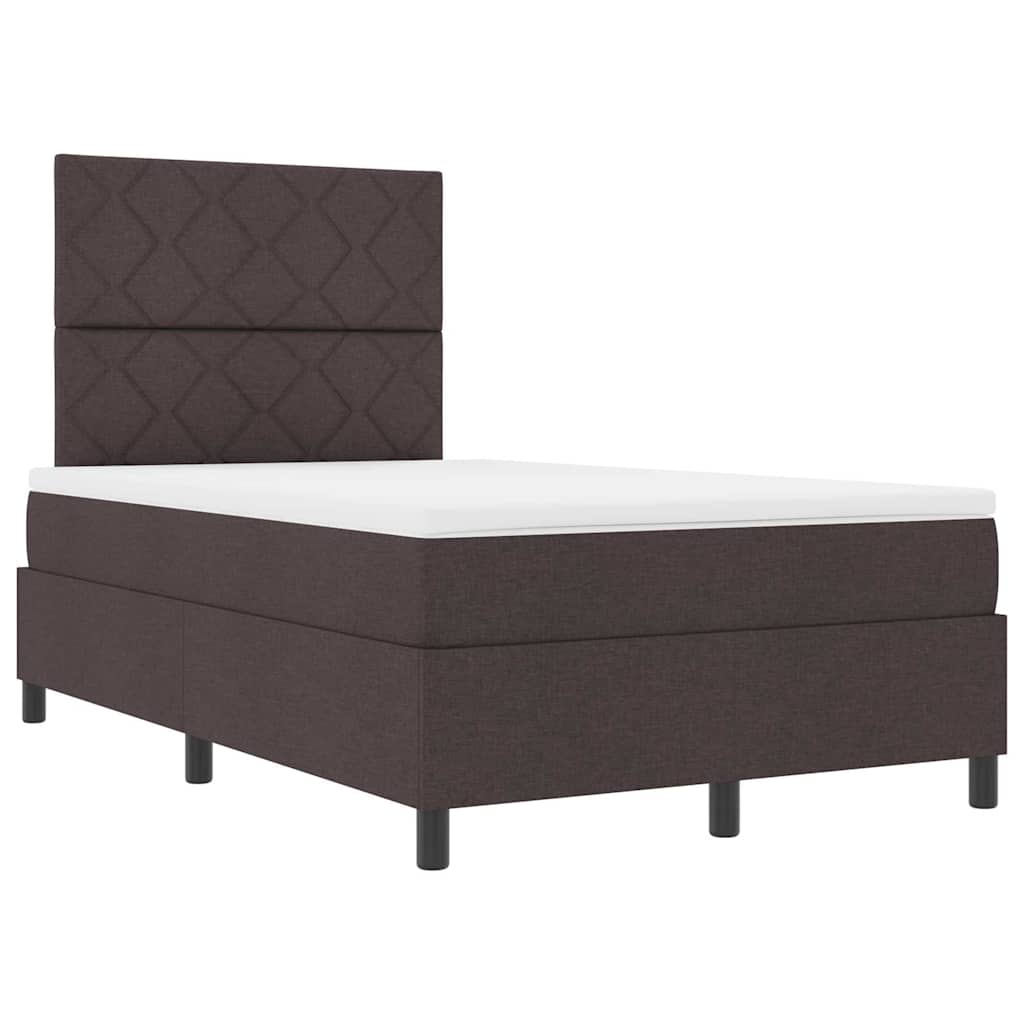 Boxspringbett mit Matratze Dunkelbraun 120 x 200 cm Stoff