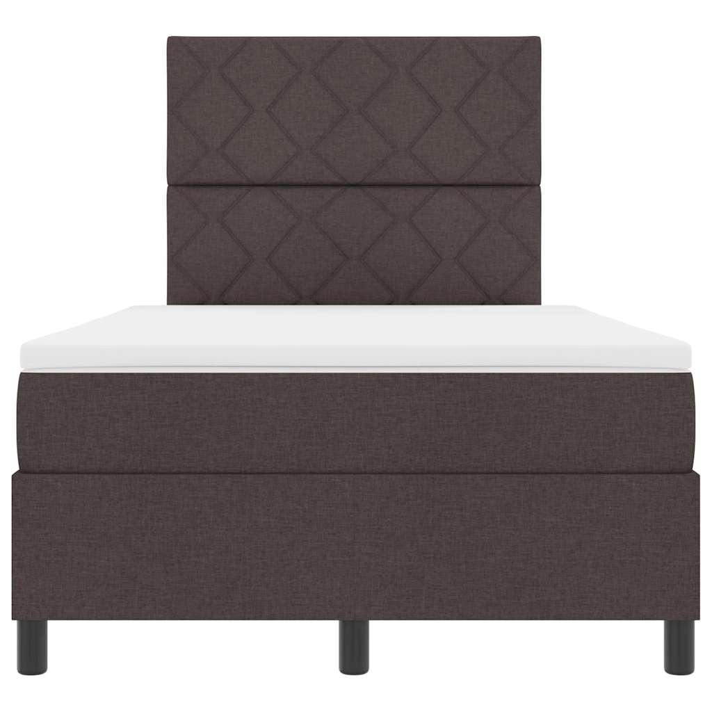 Boxspringbett mit Matratze Dunkelbraun 120 x 200 cm Stoff