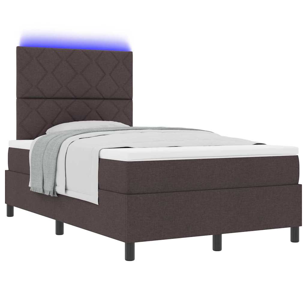 Boxspringbett mit Matratze Dunkelbraun 120 x 200 cm Stoff