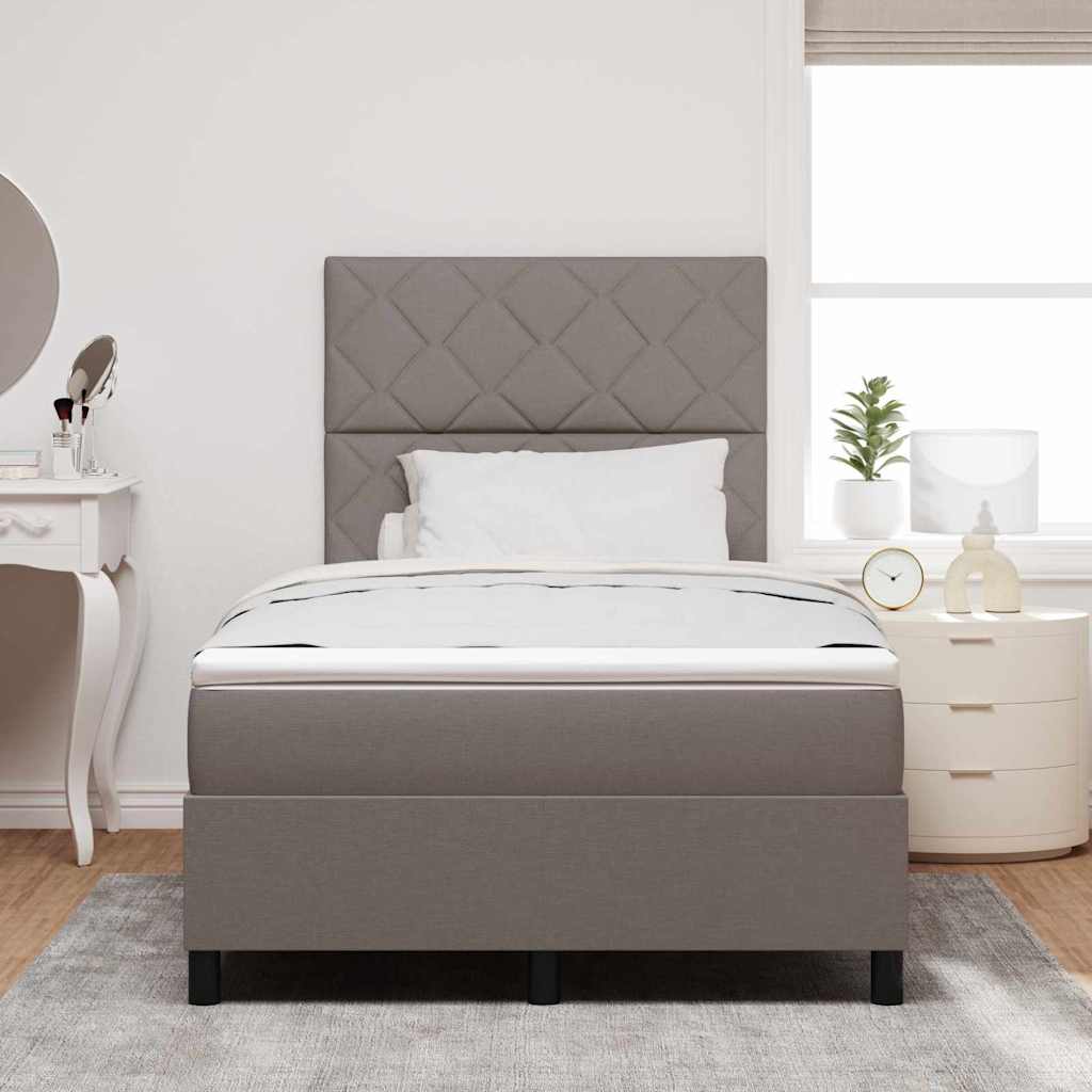 Boxspringbett mit Matratze Taupe 120 x 200 cm Stoff