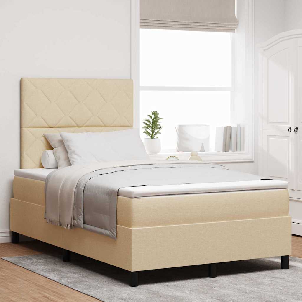 Boxspringbett mit Matratze Creme 120 x 200 cm Stoff