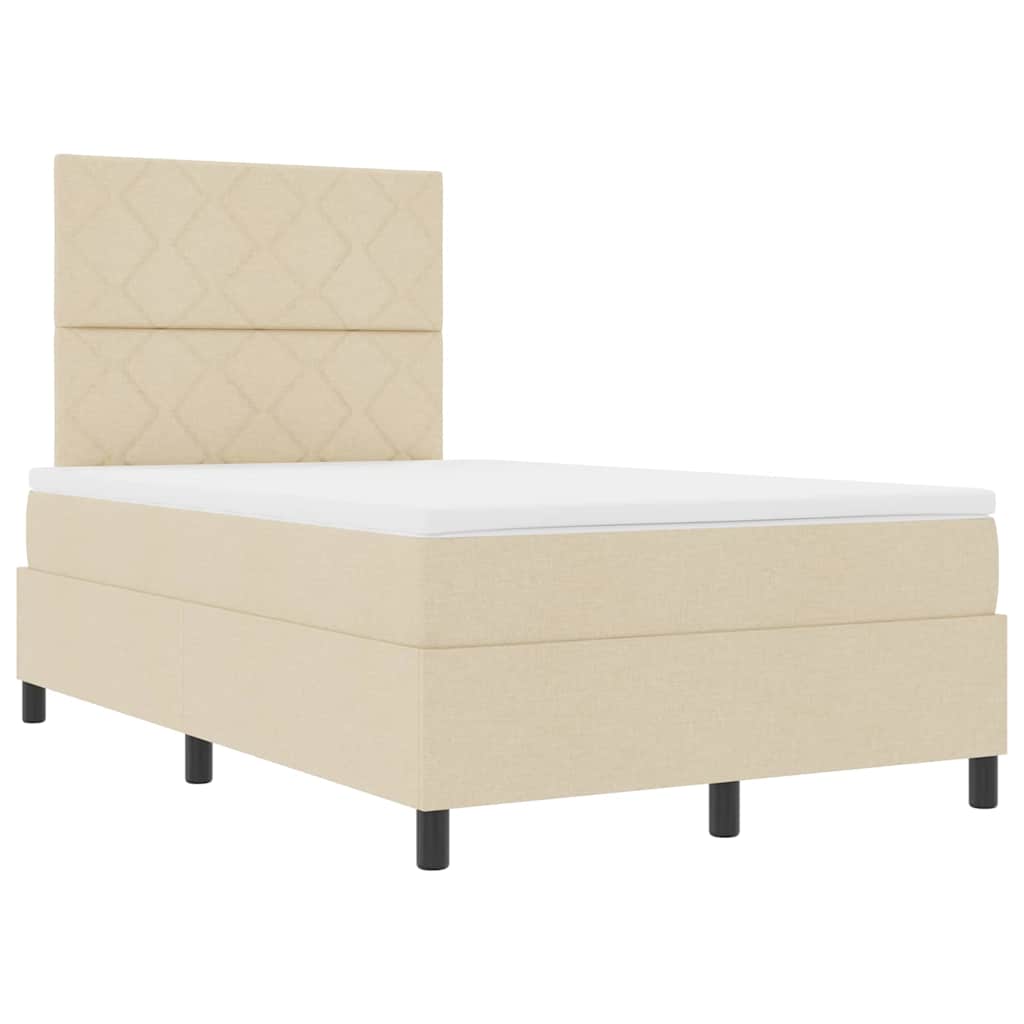 Boxspringbett mit Matratze Creme 120 x 200 cm Stoff