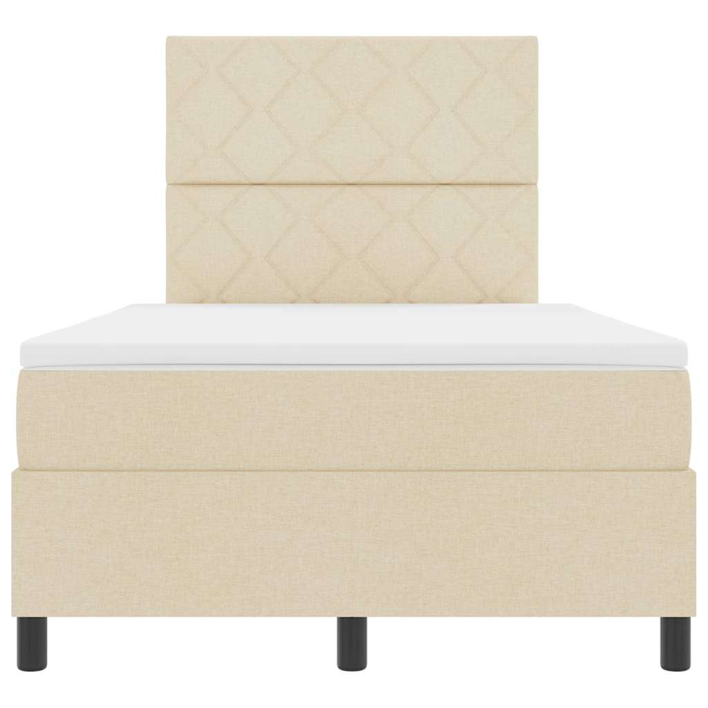 Boxspringbett mit Matratze Creme 120 x 200 cm Stoff