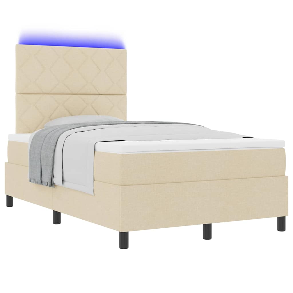 Boxspringbett mit Matratze Creme 120 x 200 cm Stoff