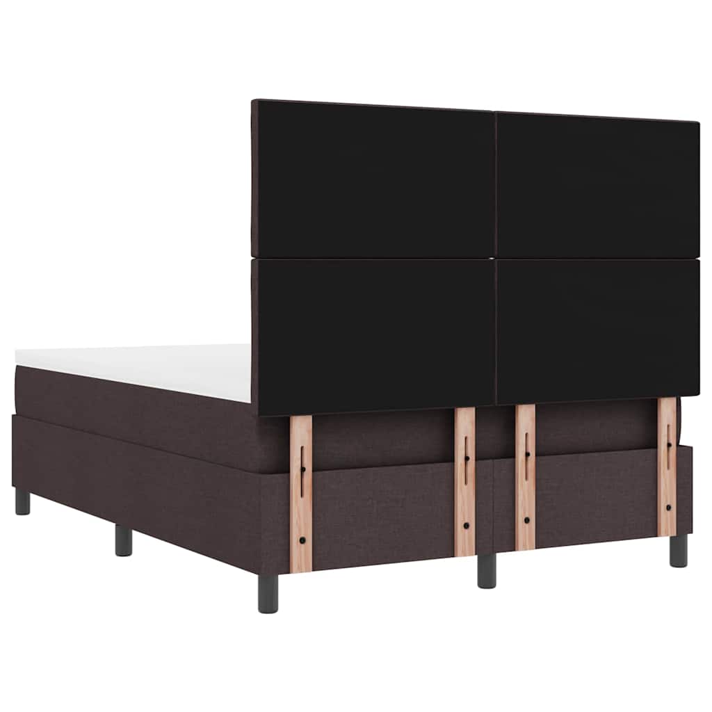 Boxspringbett mit Matratze Dunkelbraun 140 x 190 cm Stoff