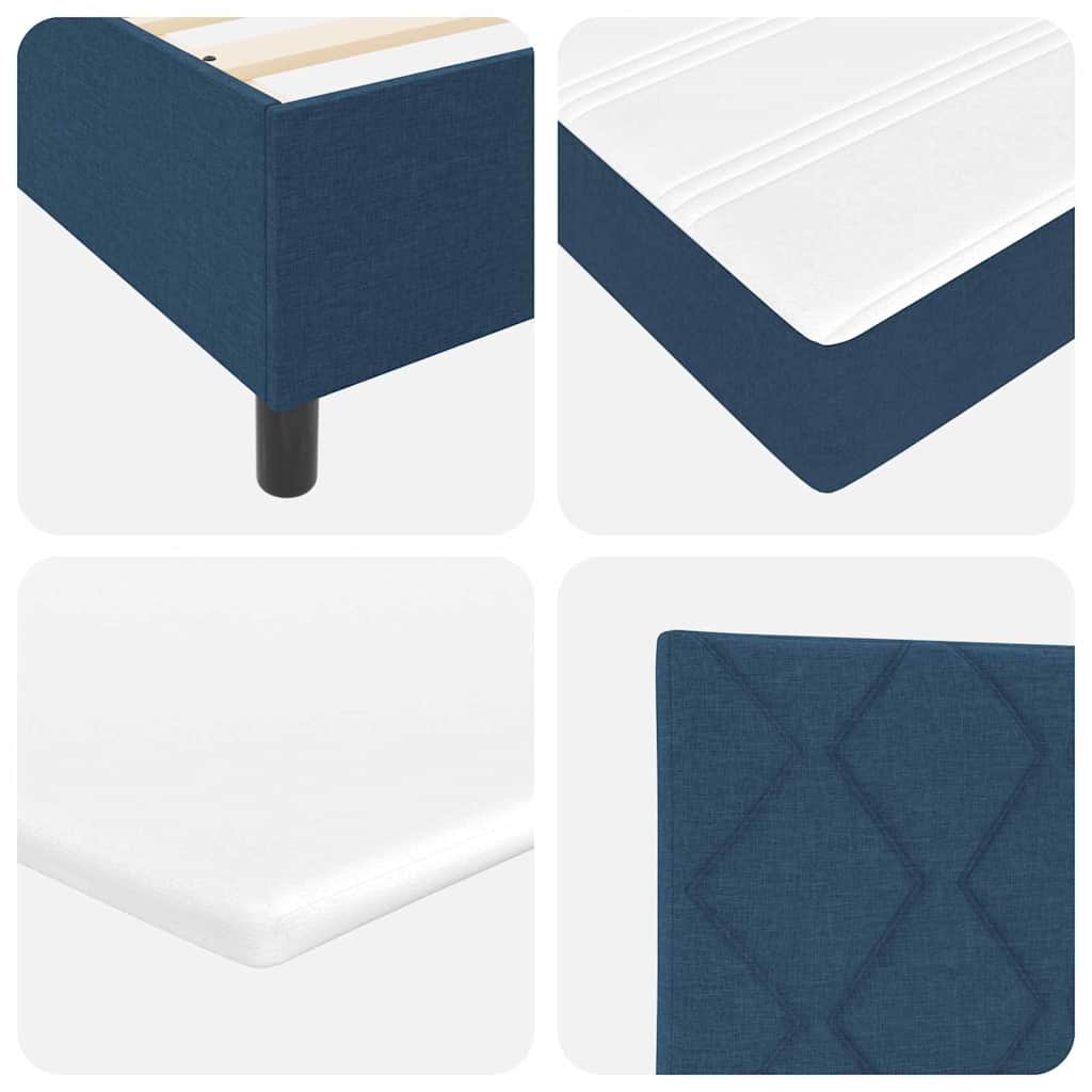 Boxspringbett mit Matratze mit Kopfteil Blau 140 x 190 cm Stoff
