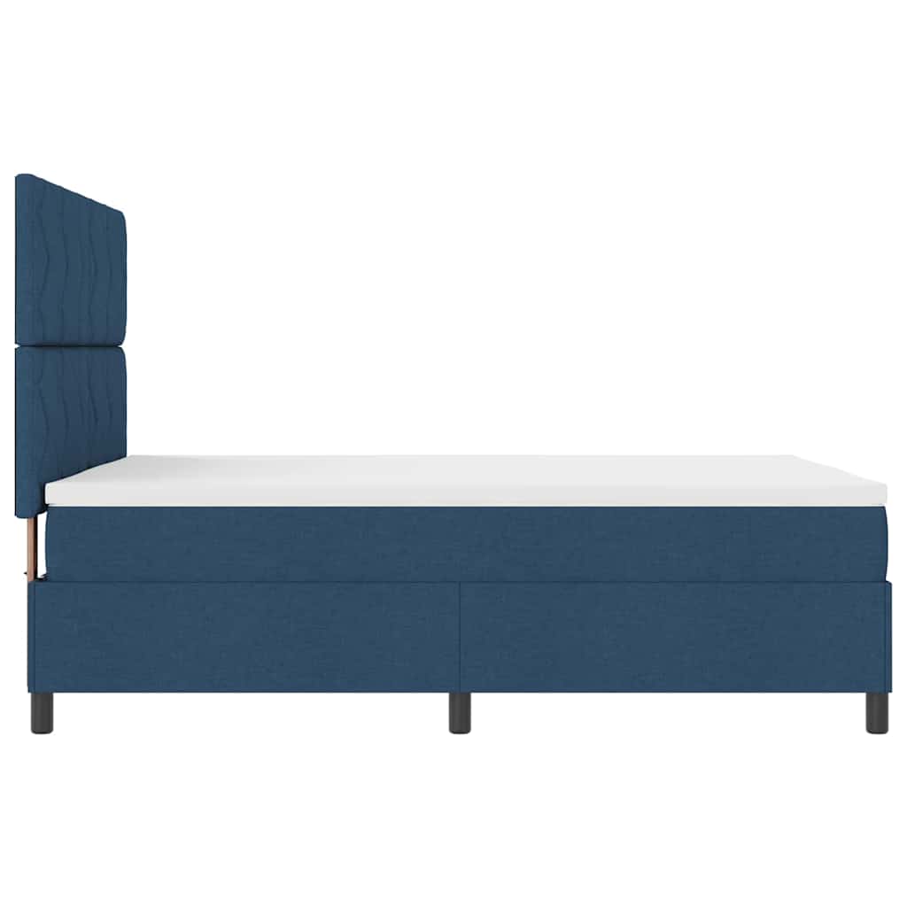 Boxspringbett mit Matratze mit Kopfteil Blau 140 x 190 cm Stoff