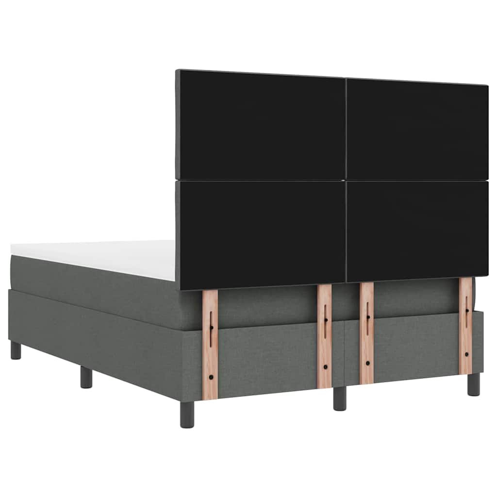 Boxspringbett mit Matratze Dunkelgrau 140 x 200 cm Stoff