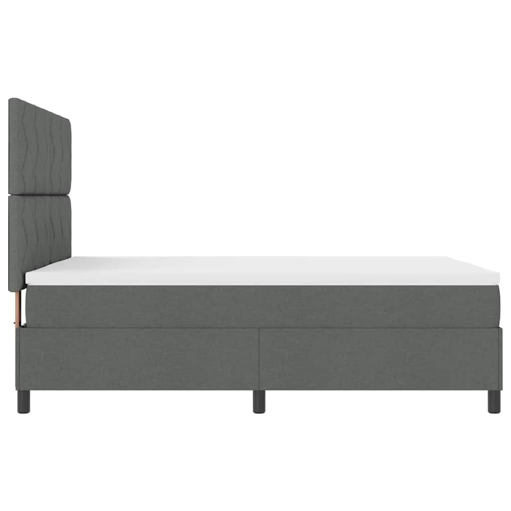Boxspringbett mit Matratze Dunkelgrau 140 x 200 cm Stoff