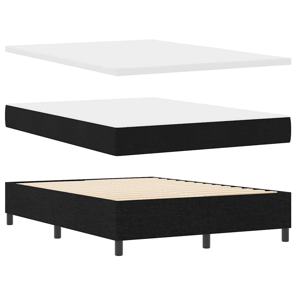 Boxspringbett mit Matratze Schwarz 140 x 200 cm Stoff