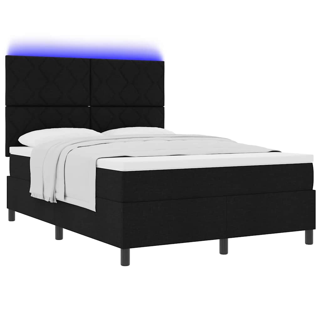 Boxspringbett mit Matratze Schwarz 140 x 200 cm Stoff