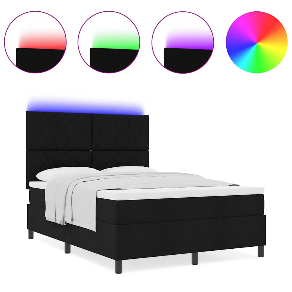 Boxspringbett mit Matratze Schwarz 140 x 200 cm Stoff