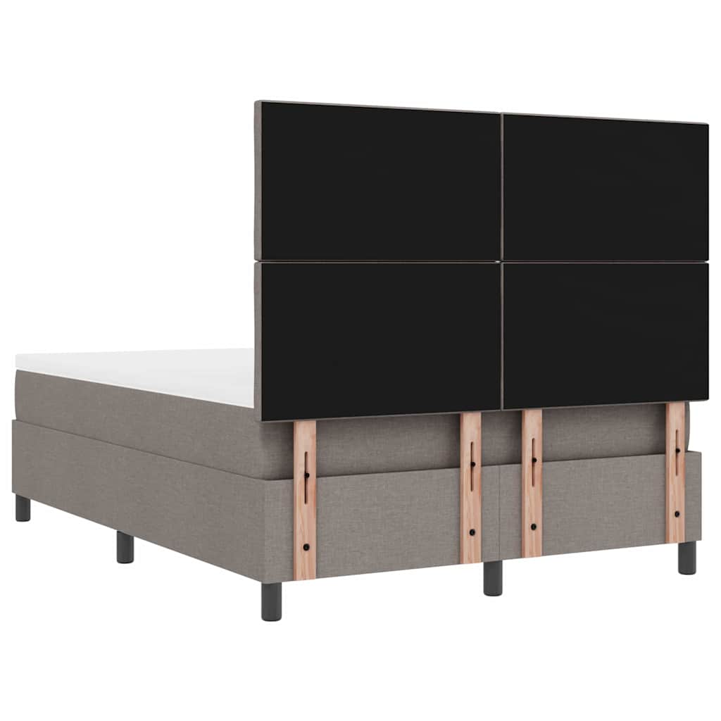 Boxspringbett mit Matratze Taupe 140 x 200 cm Stoff