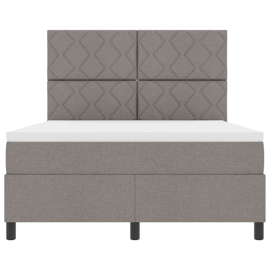 Boxspringbett mit Matratze Taupe 140 x 200 cm Stoff