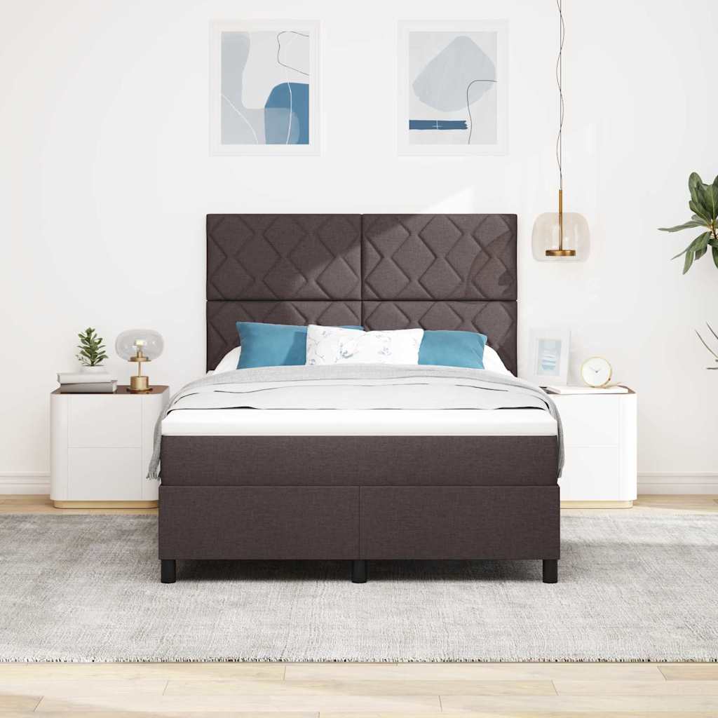Boxspringbett mit Matratze Dunkelbraun 160 x 200 cm Stoff