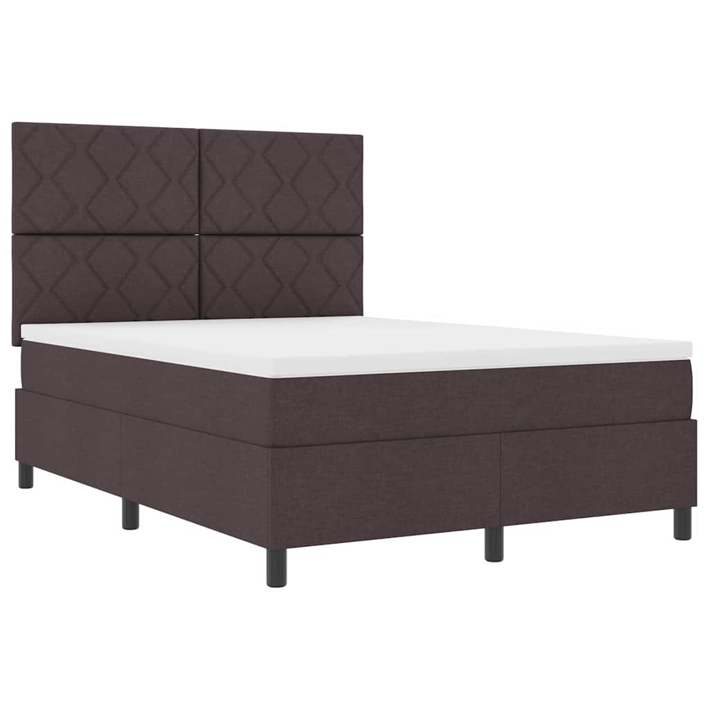 Boxspringbett mit Matratze Dunkelbraun 160 x 200 cm Stoff