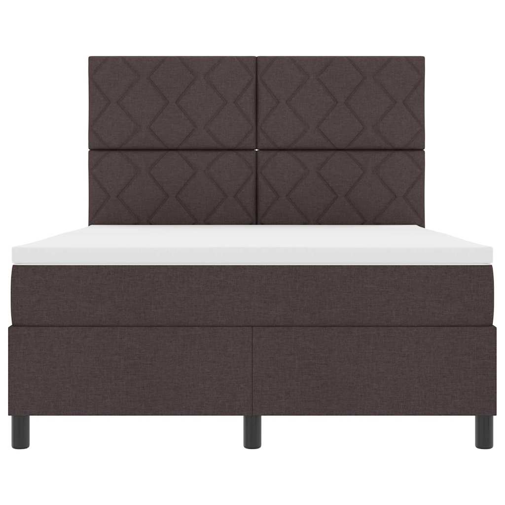 Boxspringbett mit Matratze Dunkelbraun 160 x 200 cm Stoff