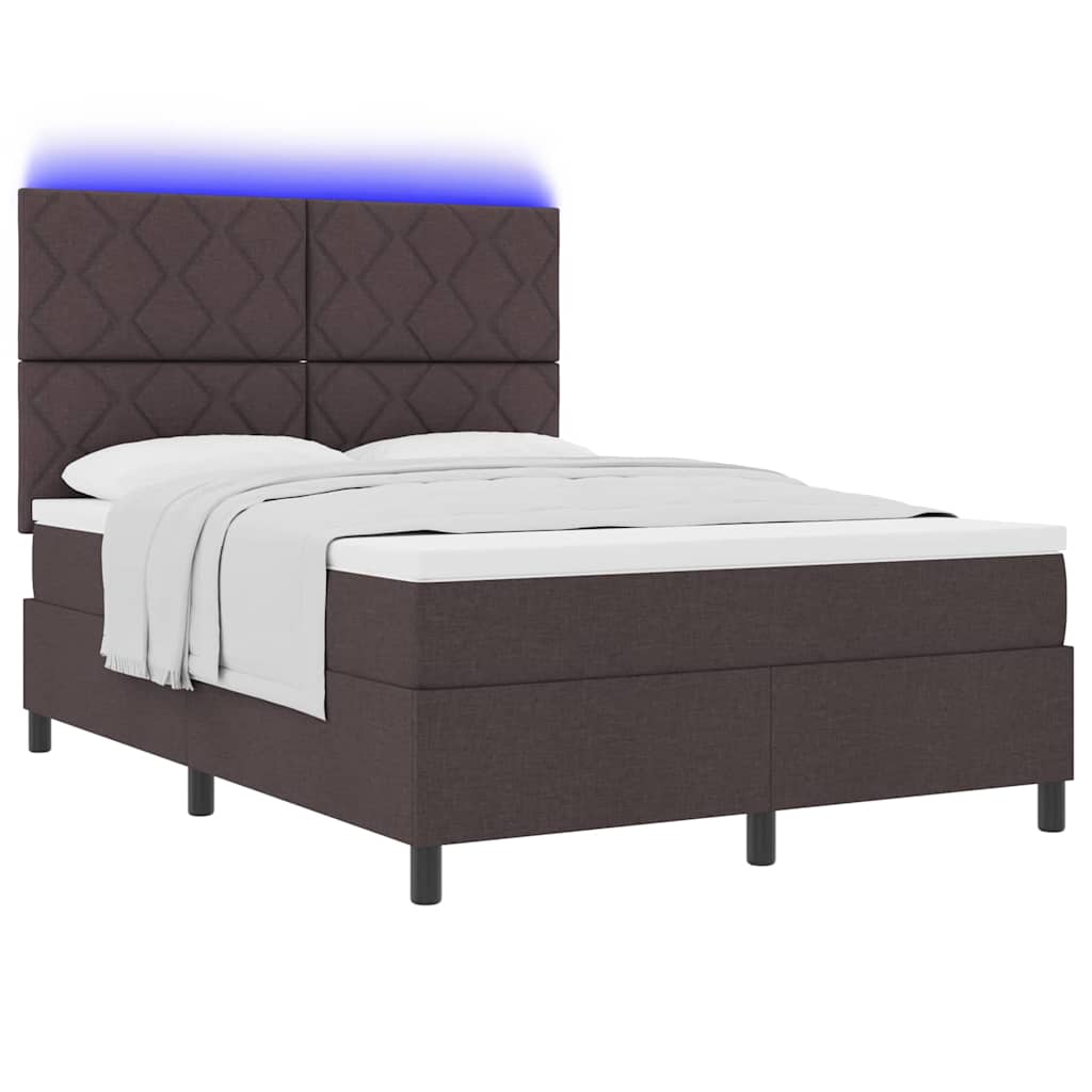Boxspringbett mit Matratze Dunkelbraun 160 x 200 cm Stoff