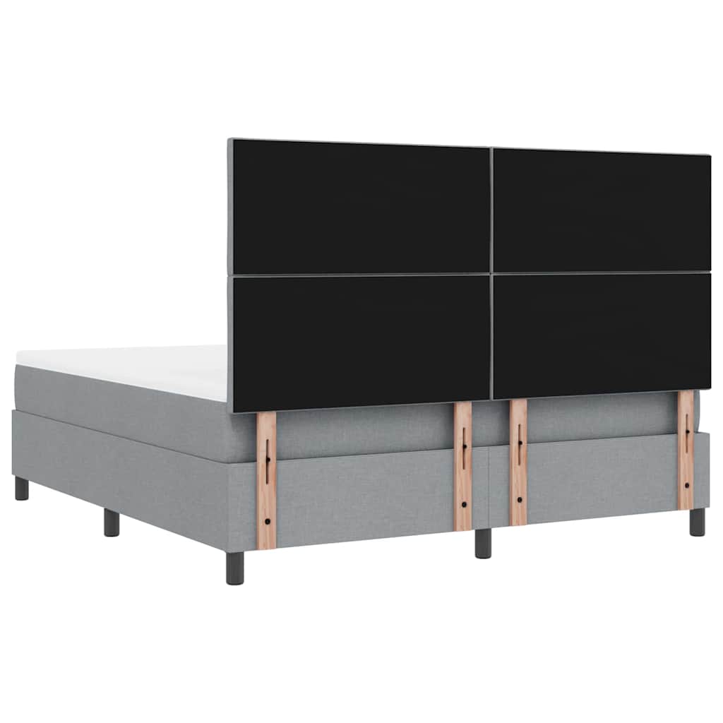 Boxspringbett mit Matratze Hellgrau 180 x 200 cm Stoff